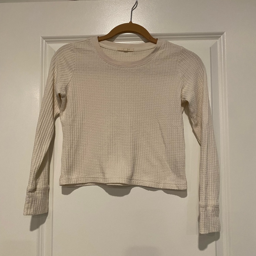 Z Supply Cream Long Sleeve Girl’s Top